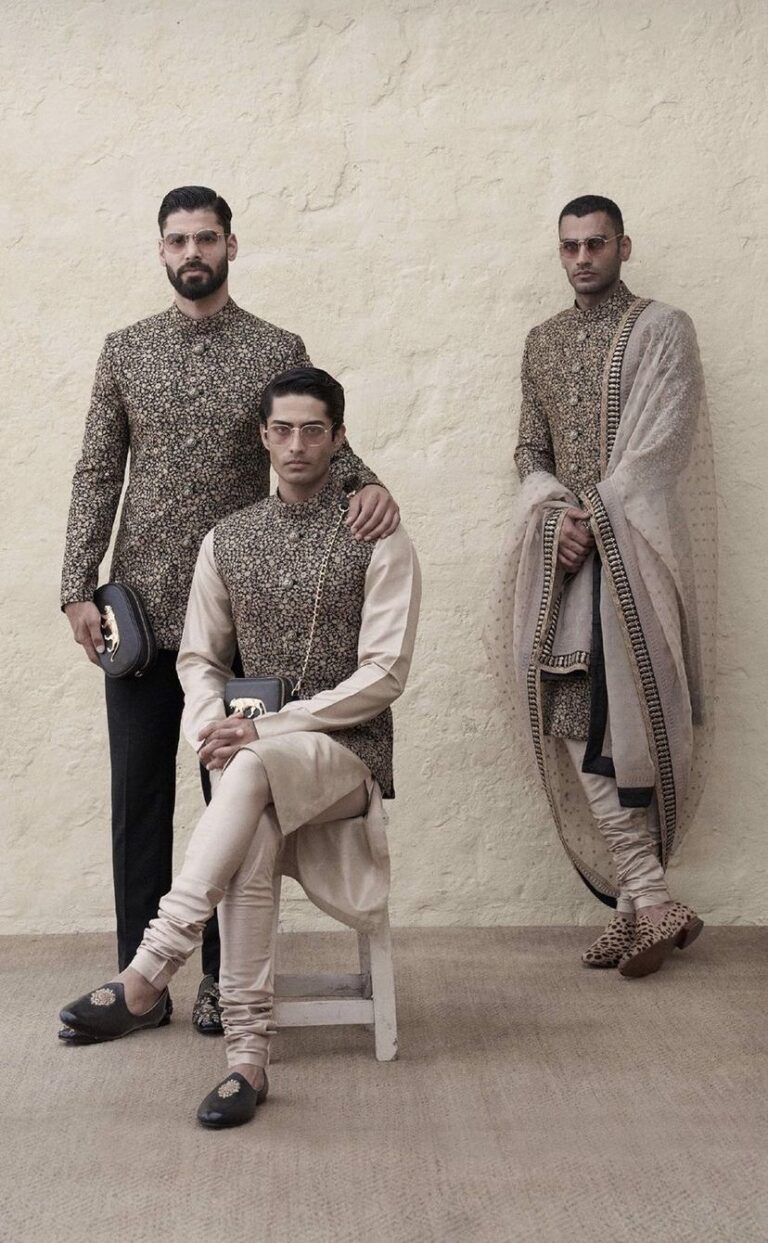 Model wearing premium accessories by a men’s fashion brandmen